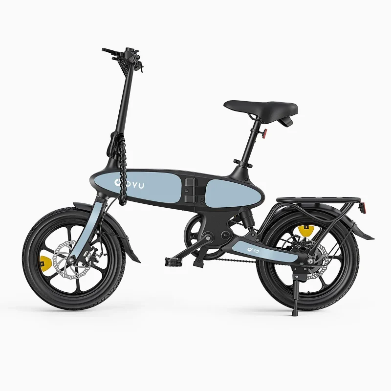 DYU C2 16" Plegable Bicicleta Eléctrica 40km Suspensión 4