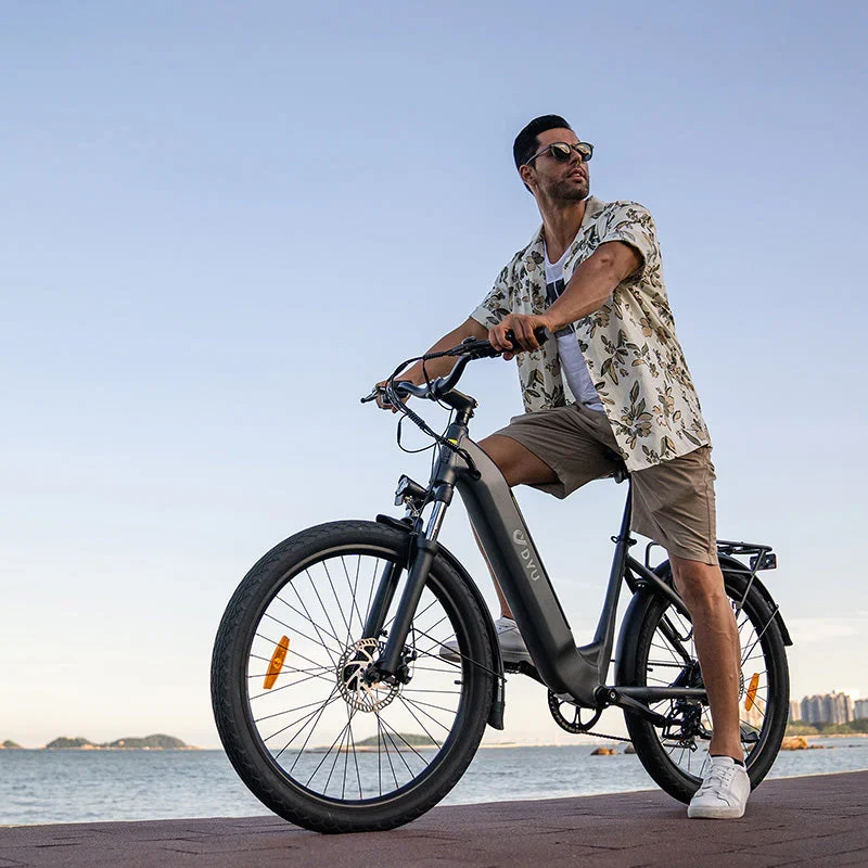 Alternative view of DYU C1 26" Urbana Bicicleta Eléctrica 65km 500W Potencia