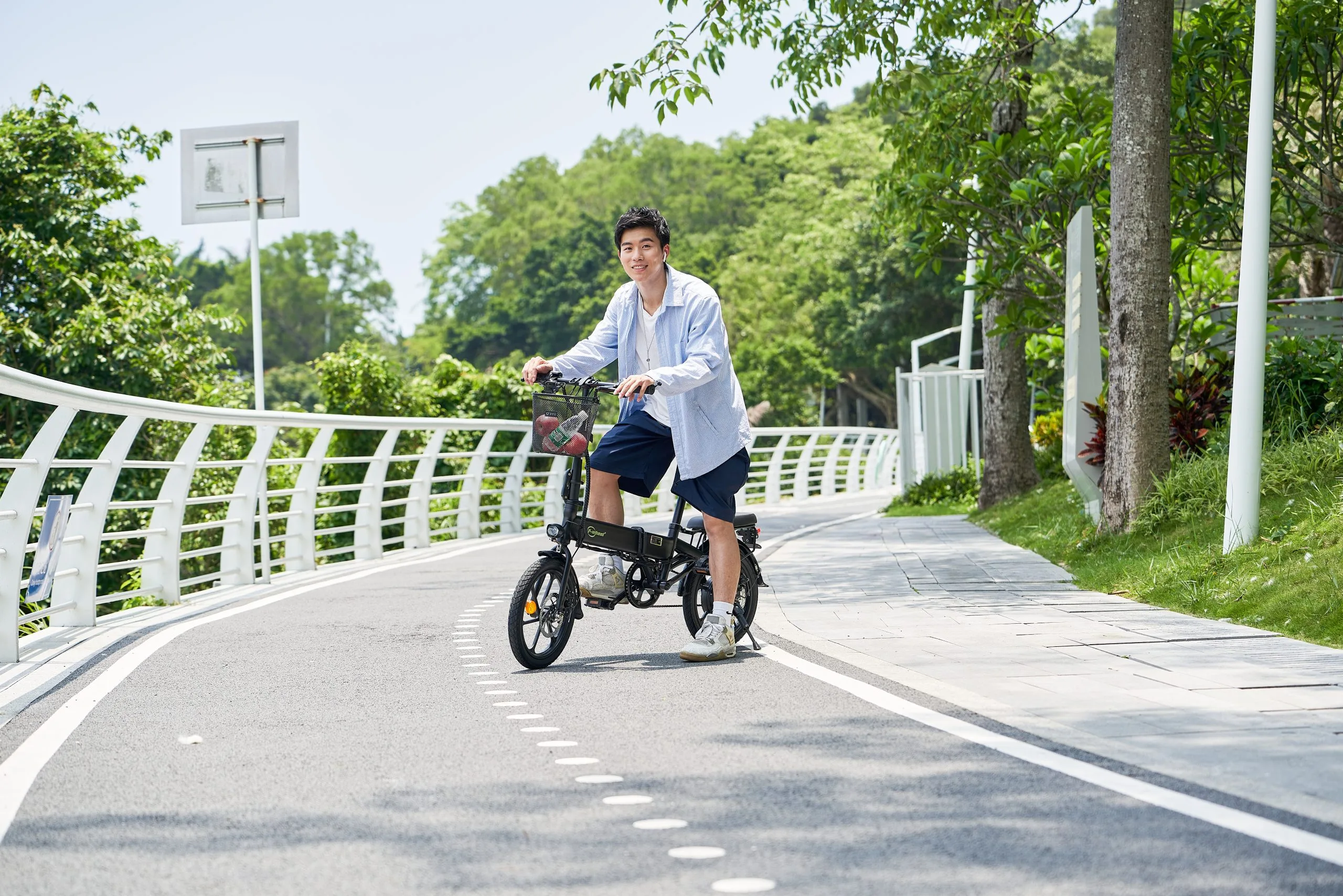 DYU A1F PRO 16" Plegable Bicicleta Eléctrica 40km Canasta - Imagen 11