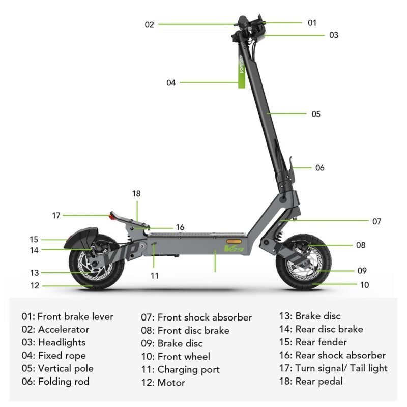 VIPCOO VS3 800W Scooter Táctil 50km 31 VIPCOO VS3 800W Scooter Táctil 50km 15